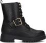 Omoda Luna-42 Veterboots Laarzen Met Veters Dames Zwart - Thumbnail 2