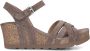 Panama Jack Vera Sandalen Met Sleehak Dames Taupe - Thumbnail 6
