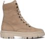 Bruin Tinten 9970 Veterboots Laarzen Met Veters Dames Taupe - Thumbnail 3