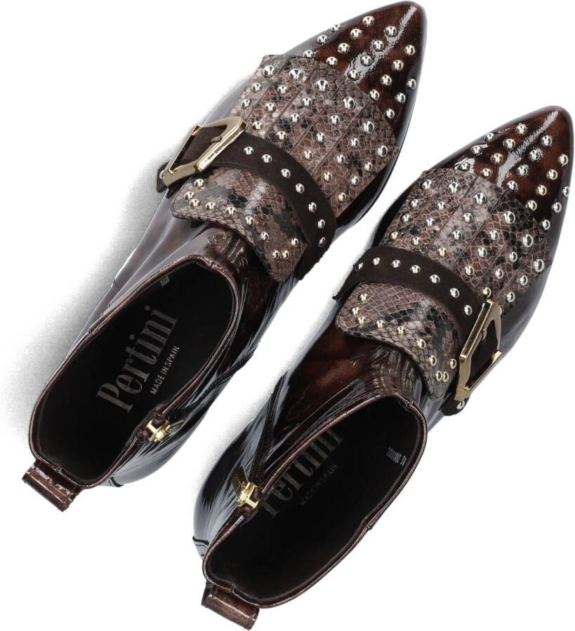 PERTINI Enkellaarsjes Dames 33118 Maat: 37 Materiaal: Lakleer Kleur: Bruin
