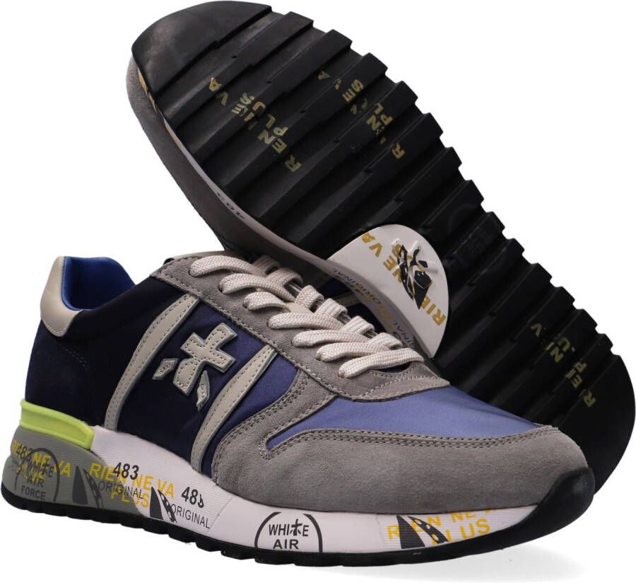 Premiata Blauwe Lage Sneakers Lander