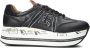 Premiata Chunky Leren Sneaker met Klassieke Prints Black Dames - Thumbnail 3