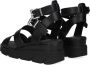 Red-Rag Red Rag Sandalen Dames Damesschoenen Leer Blokhak hoogte 5 cm 79384 Zwart - Thumbnail 7