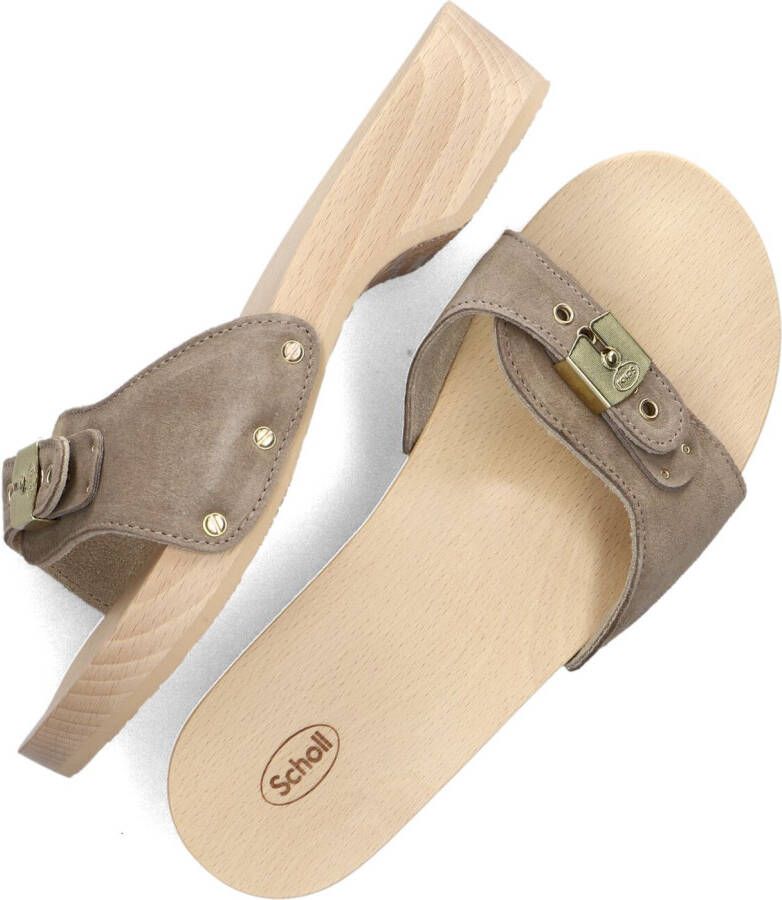 SCHOLL Beige Slippers Pescura Heel