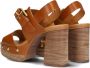 See by Chloé Bruine Klomp Sandalen met Verstelbare Band Bruin Dames - Thumbnail 6