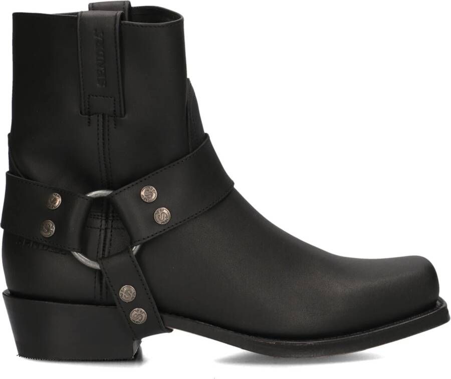 SENDRA Enkellaarsjes Dames 9077 Maat: 38 Materiaal: Leer Kleur: Zwart