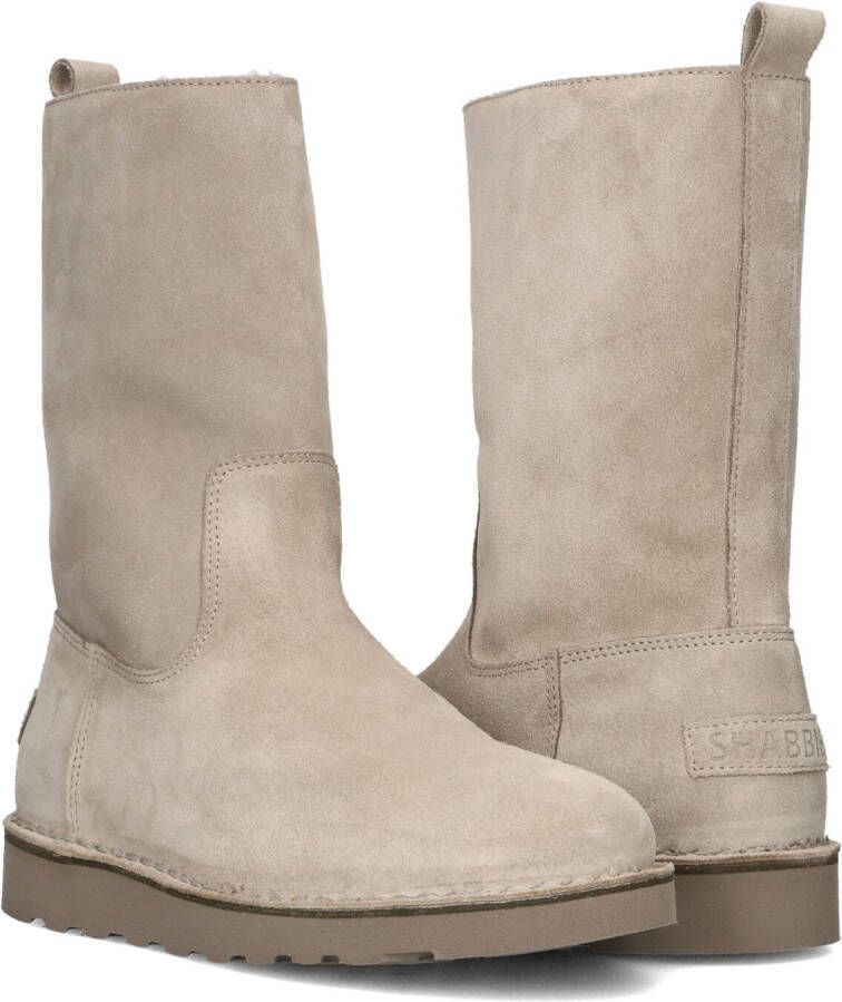 SHABBIES Beige Boots Palissa Mia High Zip