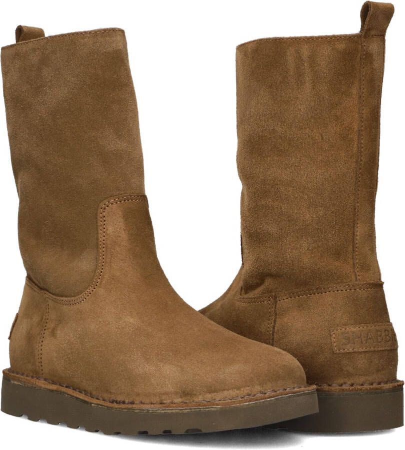SHABBIES Bruine Boots Palissa Mia High Zip