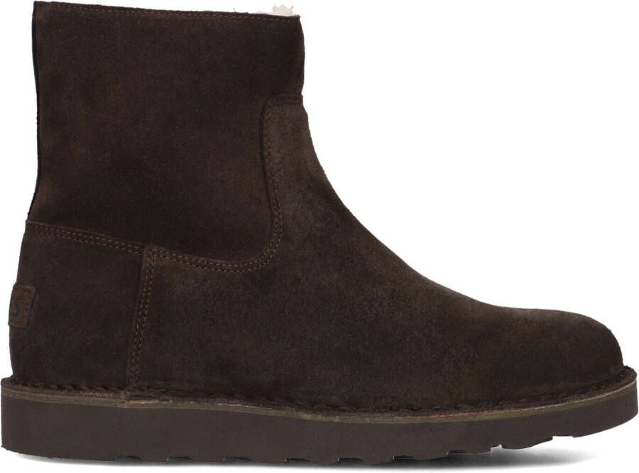 SHABBIES Enkelboots Dames Palissa Mia Zip Maat: 39 Materiaal: Suède Kleur: Bruin