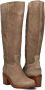SHABBIES Hoge Laarzen Dames Puk Tuba Maat: 39 Materiaal: Suède Kleur: Taupe - Thumbnail 4