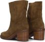SHABBIES Enkellaarsjes Dames Puk Ankie Maat: 37 Materiaal: Suède Kleur: Cognac - Thumbnail 4