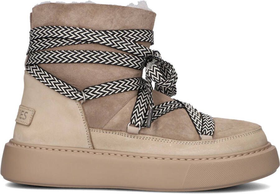 SHABBIES Taupe Enkellaarsjes Hind Sneaker