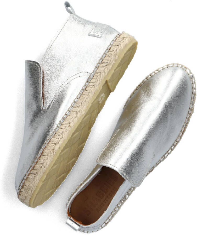 SHABBIES Zilveren Espadrilles Elche Lofa Metallic