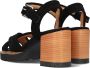 SHABBIES Sandalen Dames 163020155 Shs1171 Maat: 38 Materiaal: Suède Kleur: Zwart - Thumbnail 5