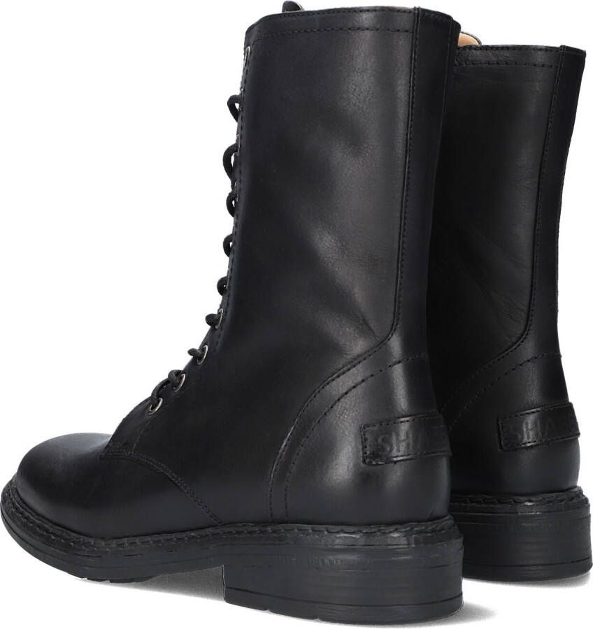 Shabbies Amsterdam Shabbies 184020151 Veterboots Laarzen Met Veters Dames  Zwart - Schoenen.nl