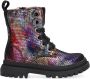 Shoesme zwarte bikerboots met allover multicolor print - Thumbnail 6