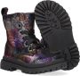 Shoesme zwarte bikerboots met allover multicolor print - Thumbnail 7