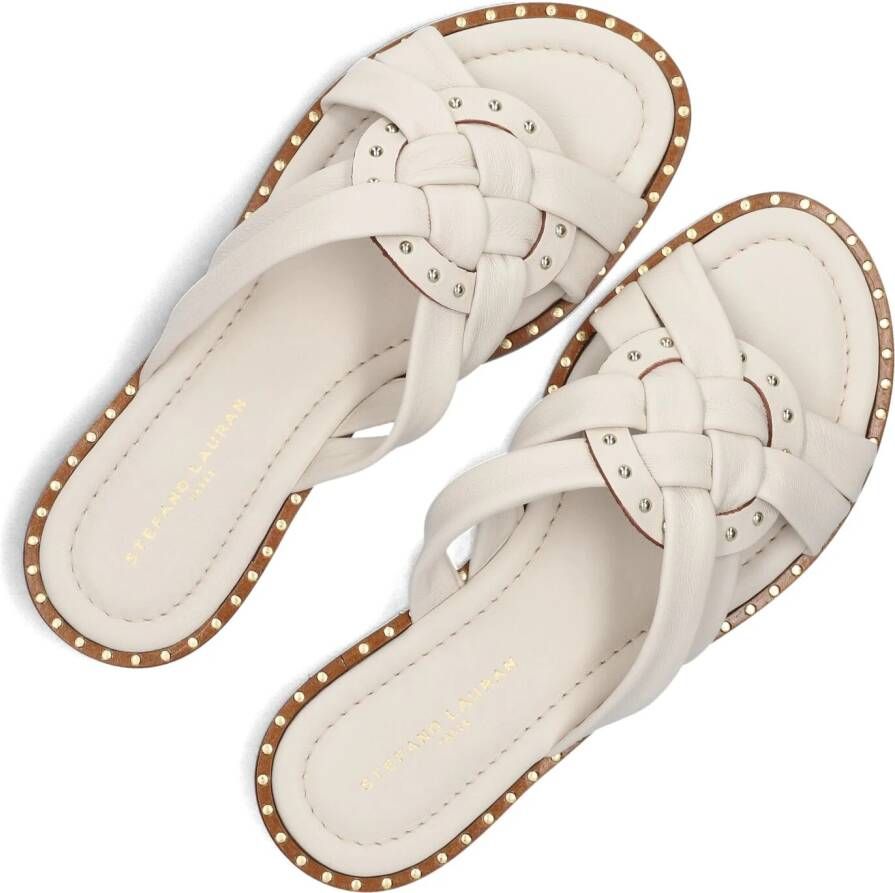 STEFANO LAURAN Witte Slippers 24003