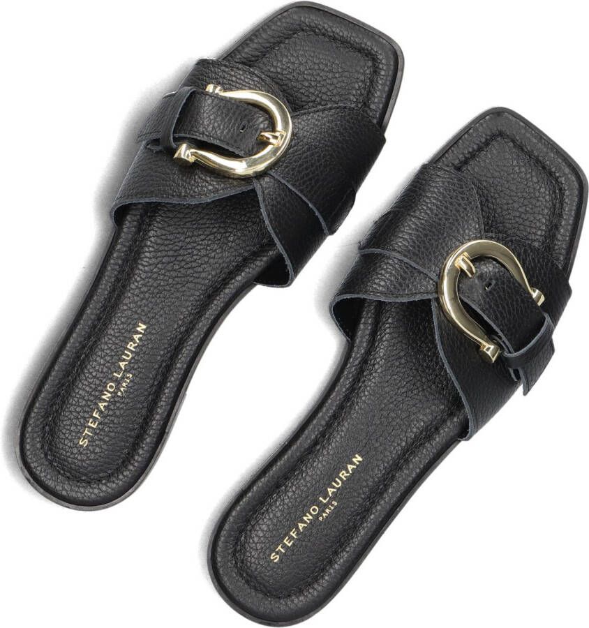 STEFANO LAURAN Zwarte Slippers 23100