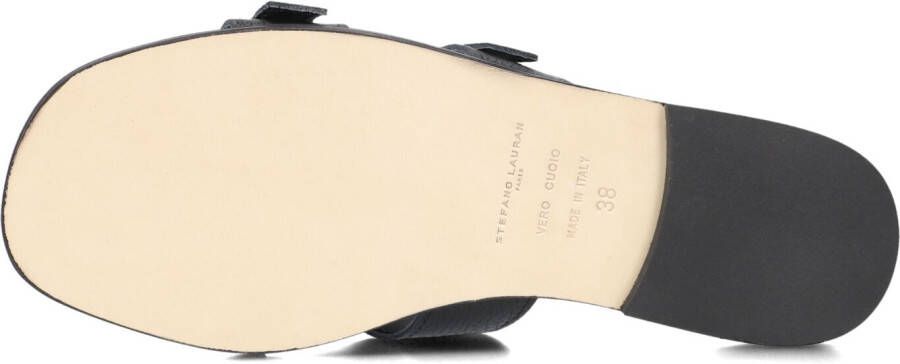 STEFANO LAURAN Zwarte Slippers 24004