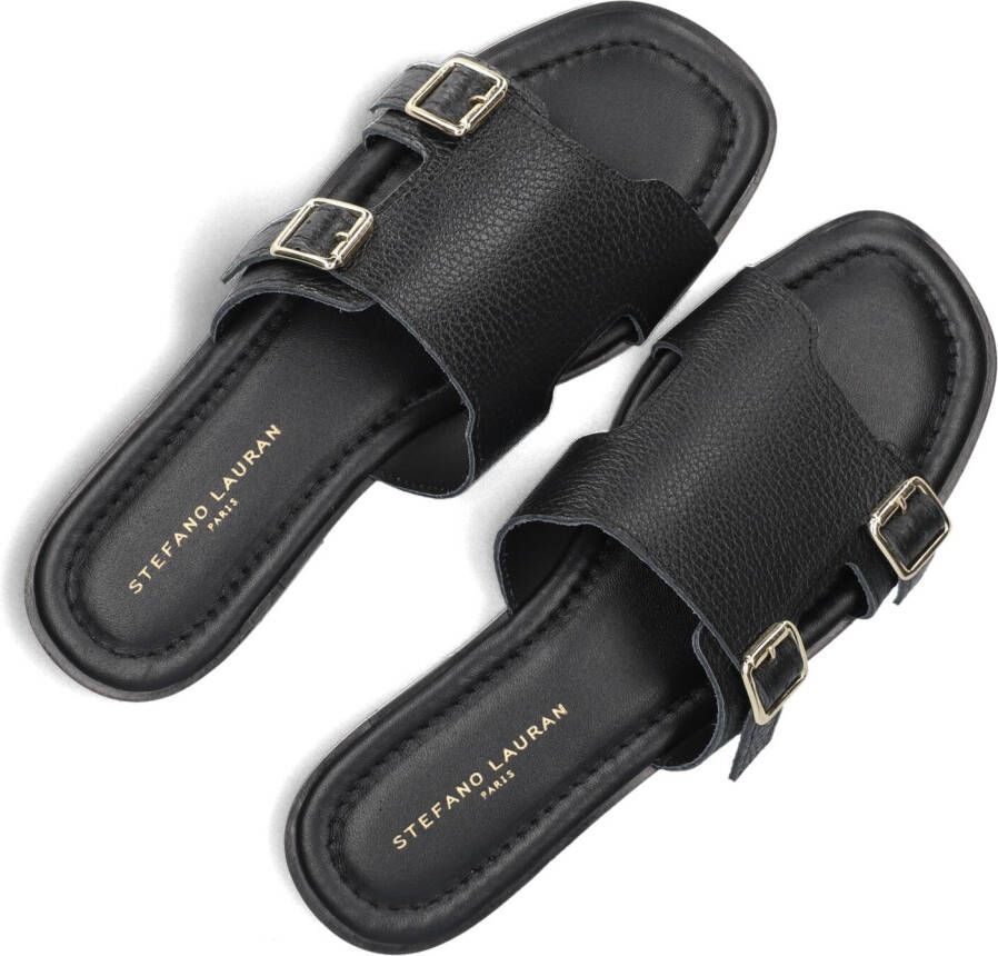 STEFANO LAURAN Zwarte Slippers 24004