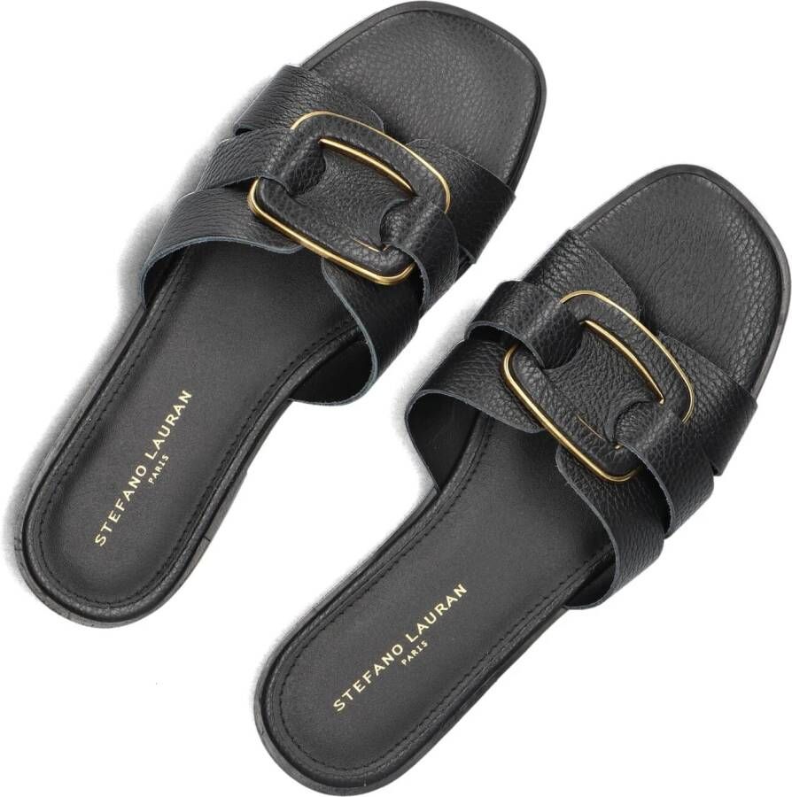 STEFANO LAURAN Zwarte Slippers 24152