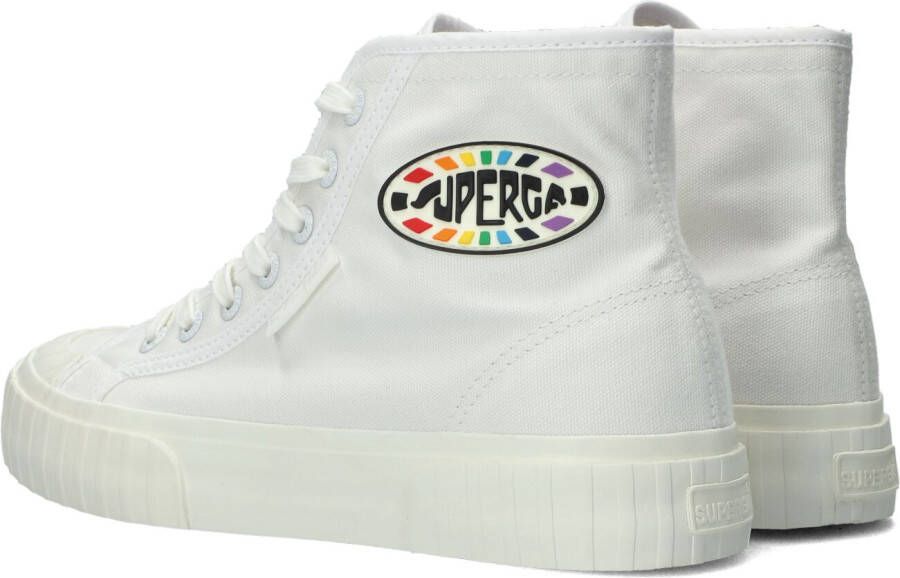 Superga Witte Hoge Sneaker 2696 Strip Multic Logo