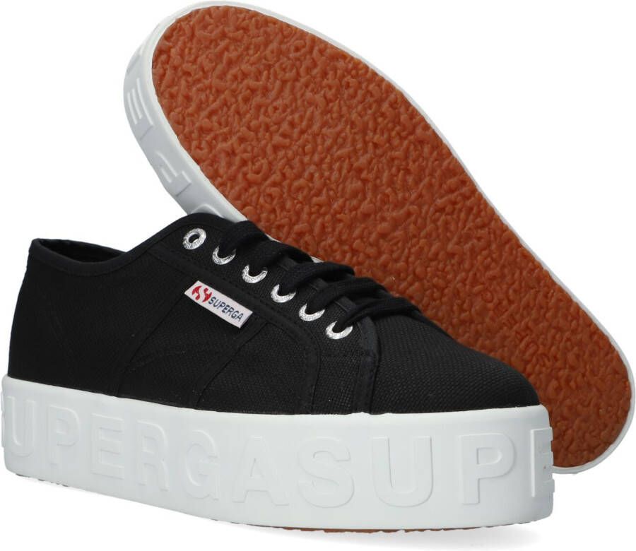 Superga Zwarte Lage Sneakers 2790 3d Lettering