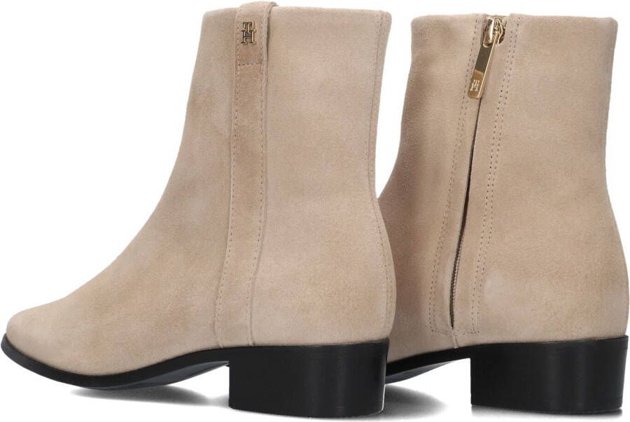 TOMMY HILFIGER Beige Enkellaarsjes Th Suede Pointy Zip Bootie