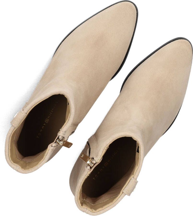 TOMMY HILFIGER Beige Enkellaarsjes Th Suede Pointy Zip Bootie