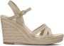 Bruin Tinten Essential Basic Wedge Espadrilles Met Sleehak Dames Beige - Thumbnail 4