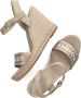 Bruin Tinten Seasonal Webbing Wedge Sandalen Met Sleehak Dames Beige - Thumbnail 7