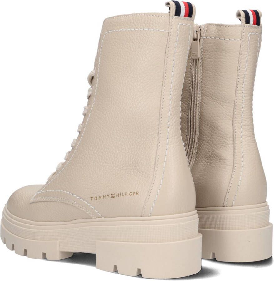 Tommy Hilfiger Beige Veterboots Monochromatic Lace Up Boot