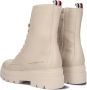 Bruin Tinten Monochromatic Lace Up Boot Veterboots Laarzen Met Veters Dames Beige - Thumbnail 5