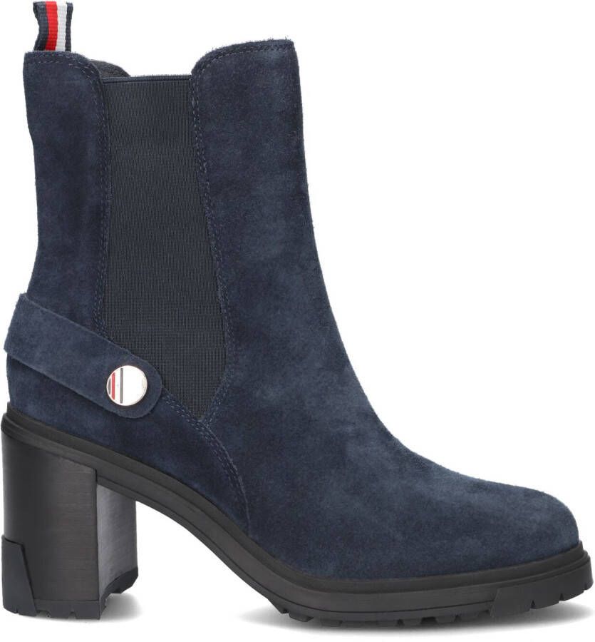 Tommy Hilfiger Blauwe Enkellaarsjes Outdoor High Heel Boot