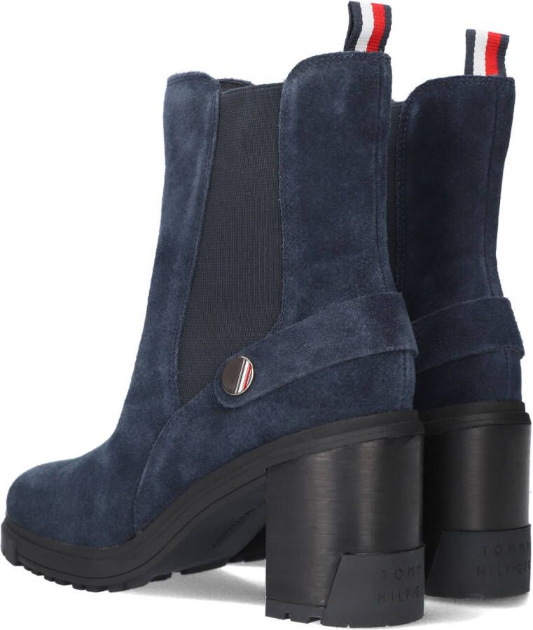 Tommy Hilfiger Blauwe Enkellaarsjes Outdoor High Heel Boot