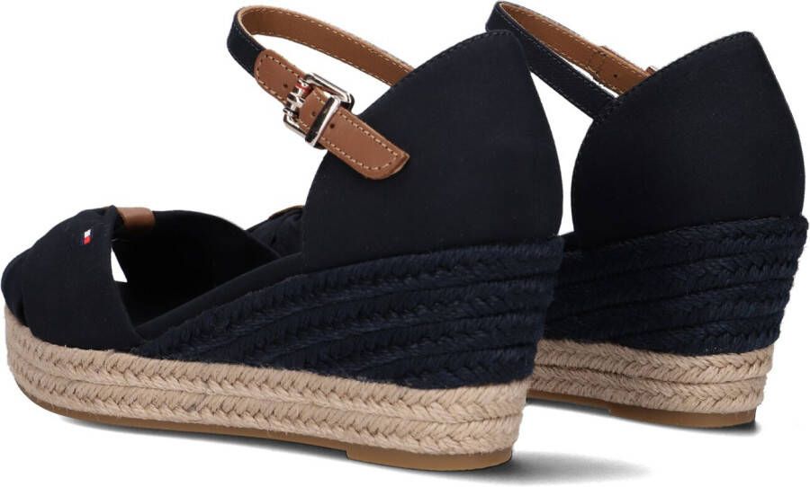 TOMMY HILFIGER Blauwe Espadrilles Basic Open Toe Mid Wedge