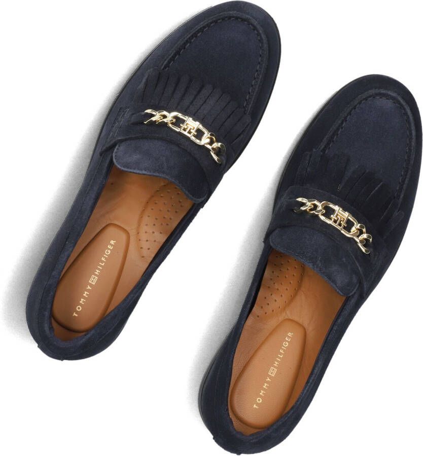 TOMMY HILFIGER Blauwe Loafers Th Chain Fringe Suede Loafer