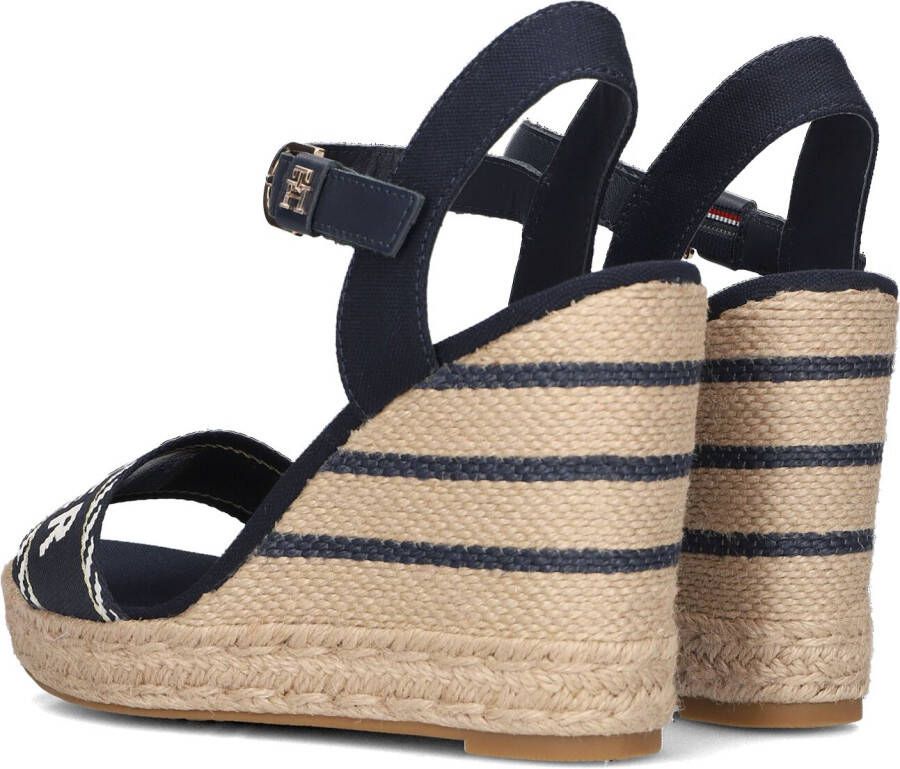 Tommy Hilfiger Blauwe Sandalen Seasonal Webbing Wedge