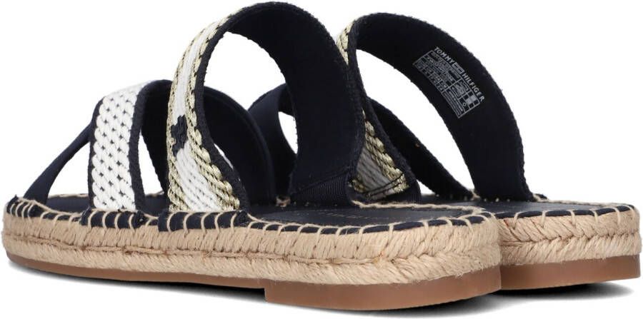 TOMMY HILFIGER Blauwe Slippers Golden Webbing 1
