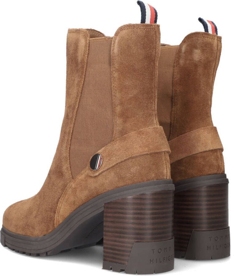 Tommy Hilfiger Bruine Enkellaarsjes Outdoor High Heel Boot