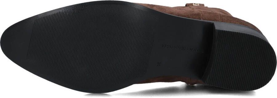 TOMMY HILFIGER Bruine Enkellaarsjes Th Suede Pointy Zip Bootie