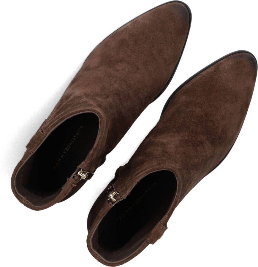 TOMMY HILFIGER Bruine Enkellaarsjes Th Suede Pointy Zip Bootie
