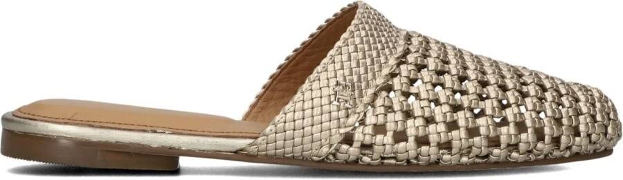 TOMMY HILFIGER Bruine Slippers Crochet Metallic Leather