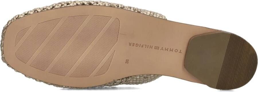 TOMMY HILFIGER Bruine Slippers Crochet Metallic Leather