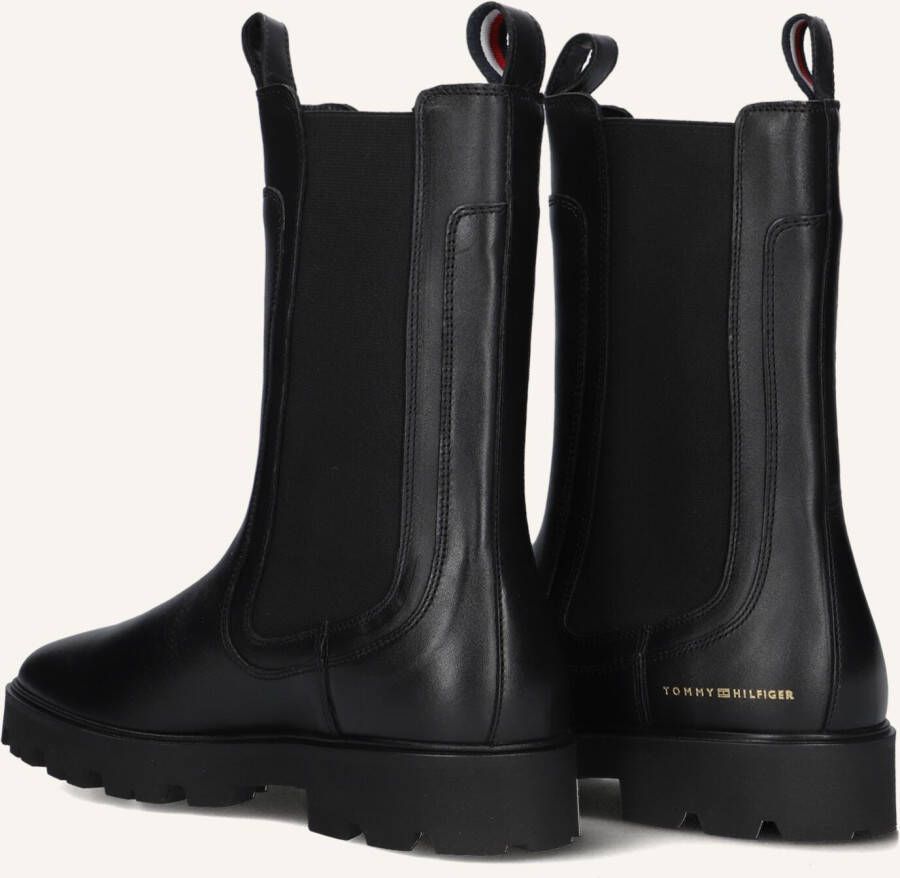 TOMMY HILFIGER Zwarte Boots Th Lthr Mid Chelsea