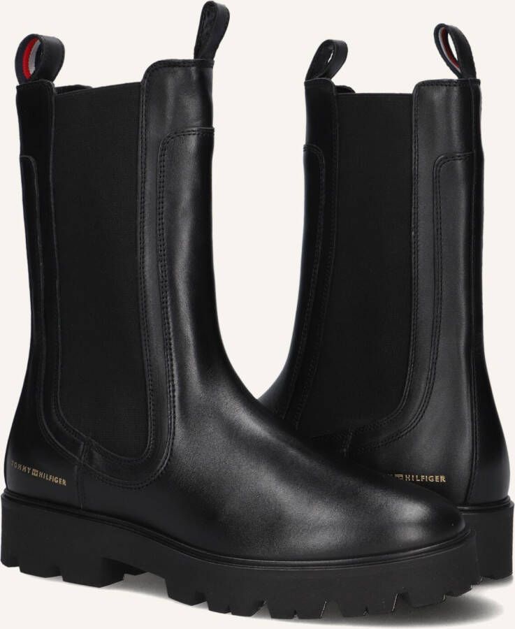 TOMMY HILFIGER Zwarte Boots Th Lthr Mid Chelsea