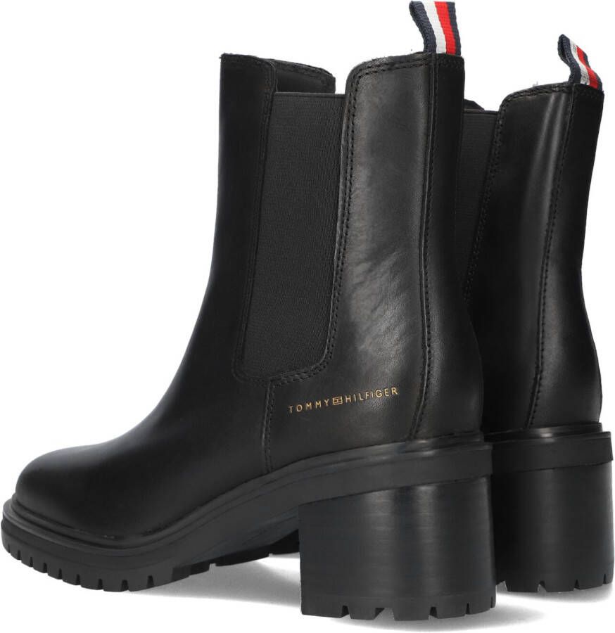 Tommy Hilfiger Zwarte Chelsea Boots Outdoor Chelsea Mid Heel Boot