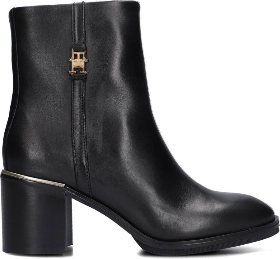 TOMMY HILFIGER Zwarte Enkellaarsjes Feminini Th Hardware Mid Bootie