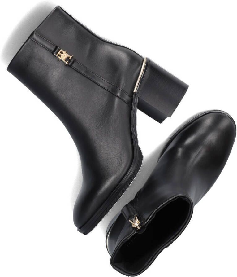 TOMMY HILFIGER Zwarte Enkellaarsjes Feminini Th Hardware Mid Bootie